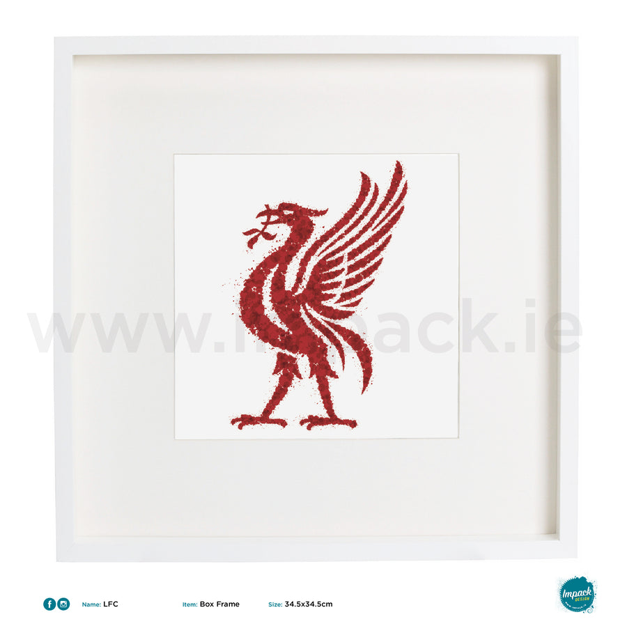 'LFC', Art Splat Print in a white box frame