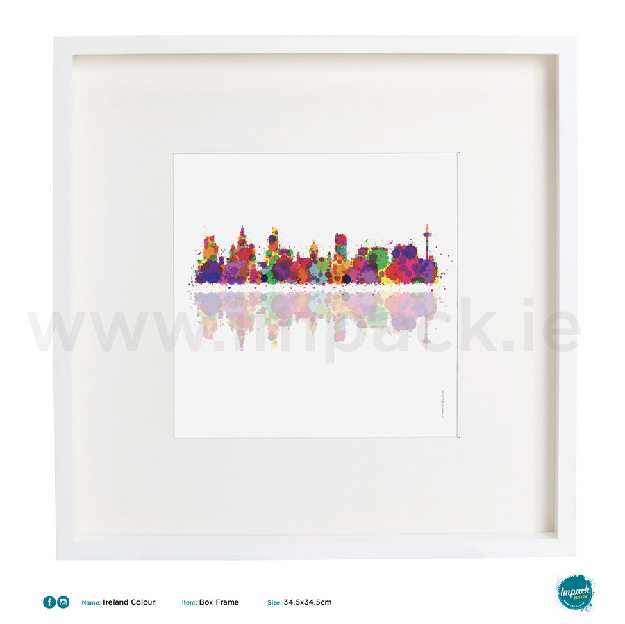 'Liverpool Skyline', Art Splat Print in a white box frame