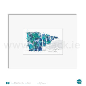 'Cliffs of Moher Blue', Unframed - Wall art print, poster or mount