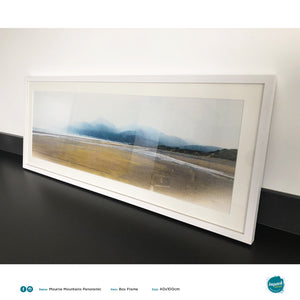 'Mountains of Mourne,' Print in a 100x40cm Panoramic white box frame