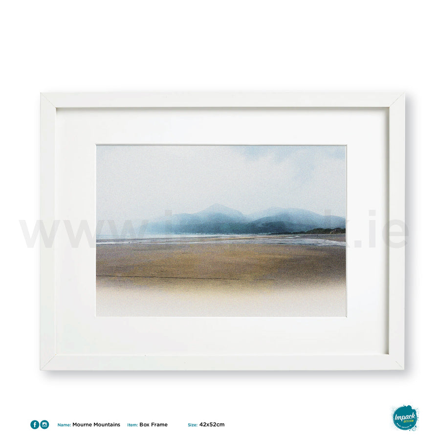 'Mountains of Mourne,' Print in a 52x42cm white box frame