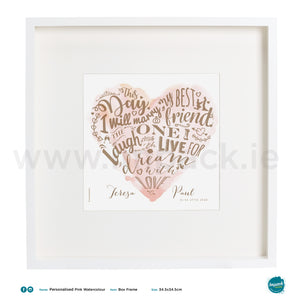 'Pink Watercolour', PERSONALISED framed or unframed - Wall art print