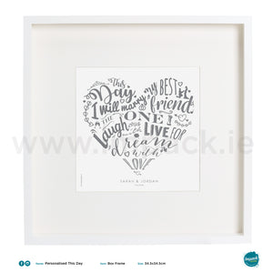 'This day...', PERSONALISED framed or unframed - Wall art print