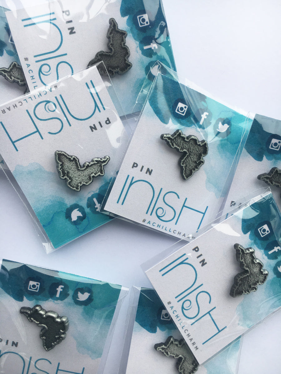 Inish Achill Island shaped Pin Badge - Unisex
