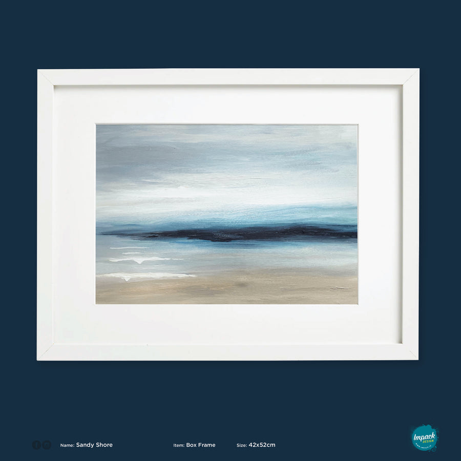 'Sandy Shore', abstract seascape print - framed or unframed