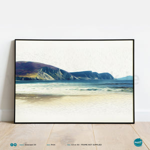 'Seascape Oil Minaun' (Rectangular), Unframed - Wall art print, poster or mount