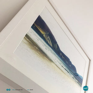'Seascape Oil Minaun', Print in a 52x42cm white box frame
