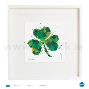 'Shamrock Green', Art Splat Print in a white box frame