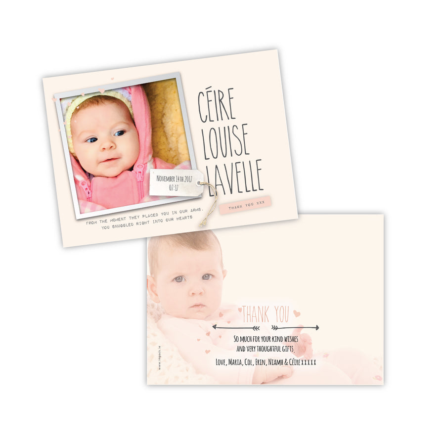 Baby Card - Soft Pink Postcard - 75 Cards