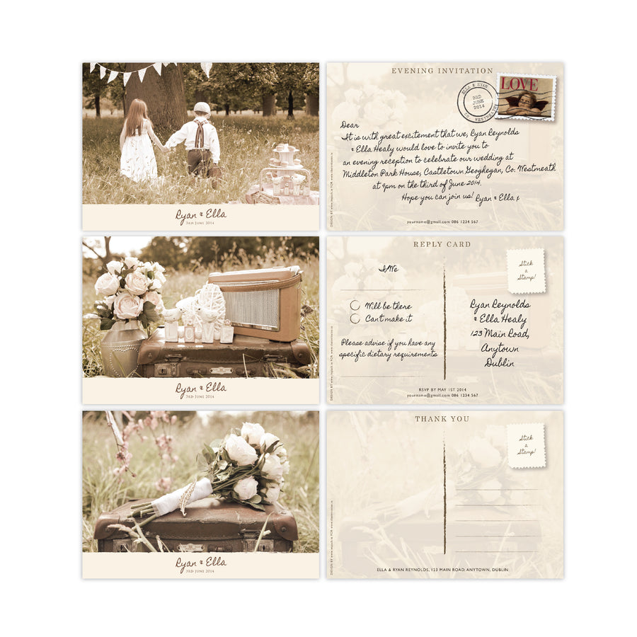 Wedding Invitation - Vintage Love - 100 invitations