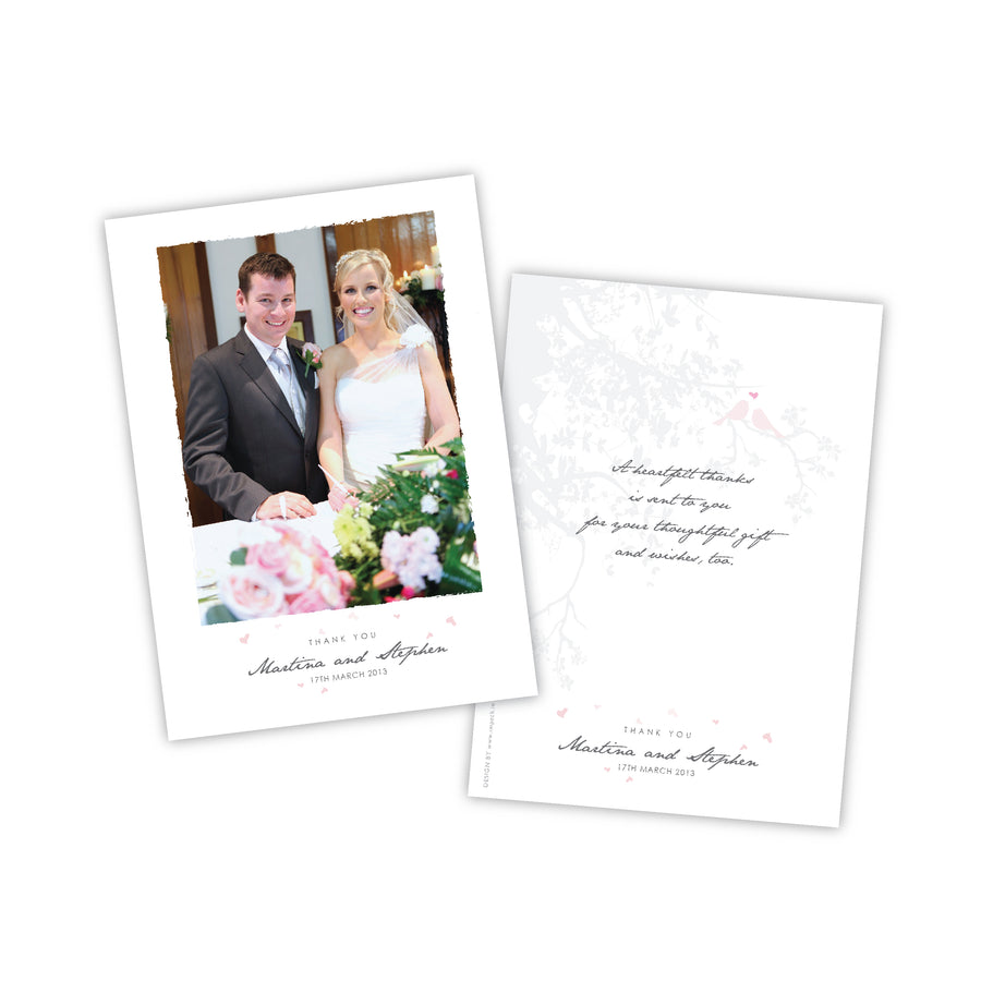 Wedding Thank You -  Portrait Photo Postcard - 75 Cards