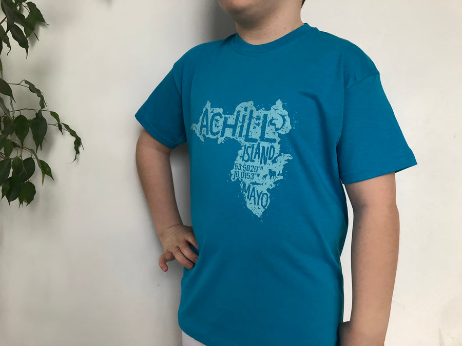 Kids Short Sleeve T-Shirt - Azure Blue - Unisex