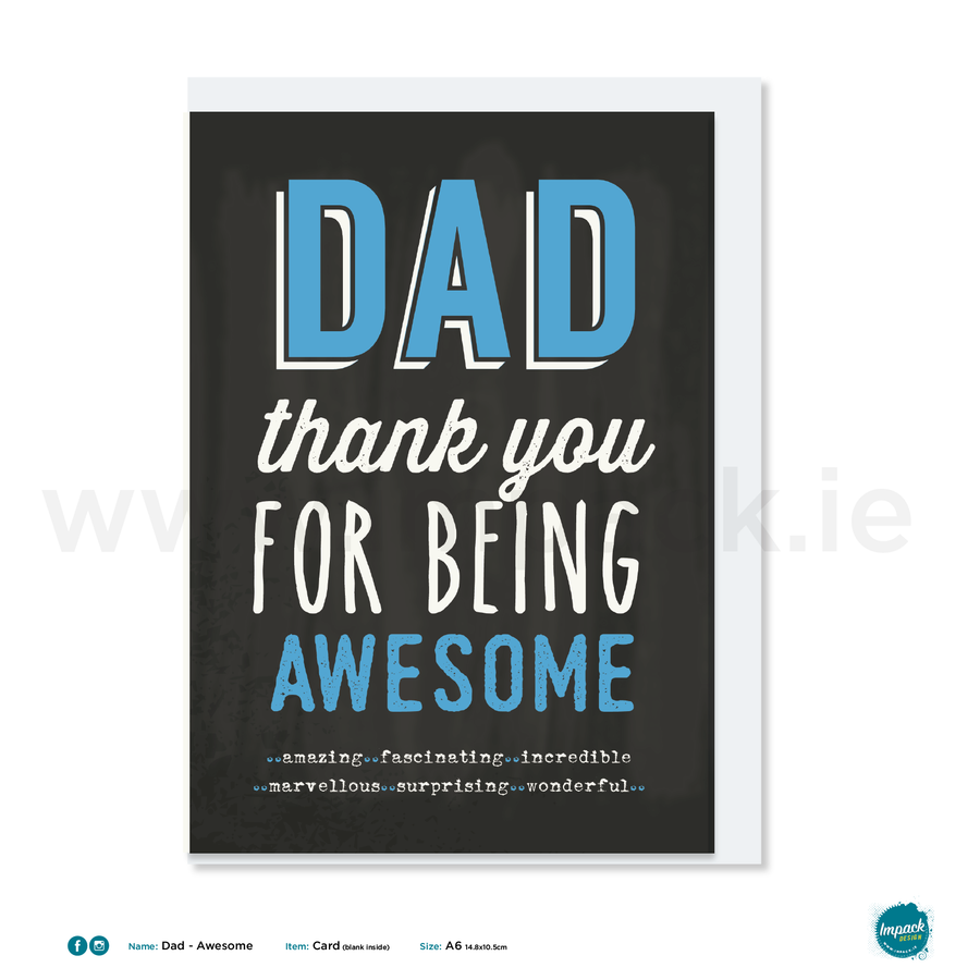 Greetings Card - Fathers Day - Awesome Dad